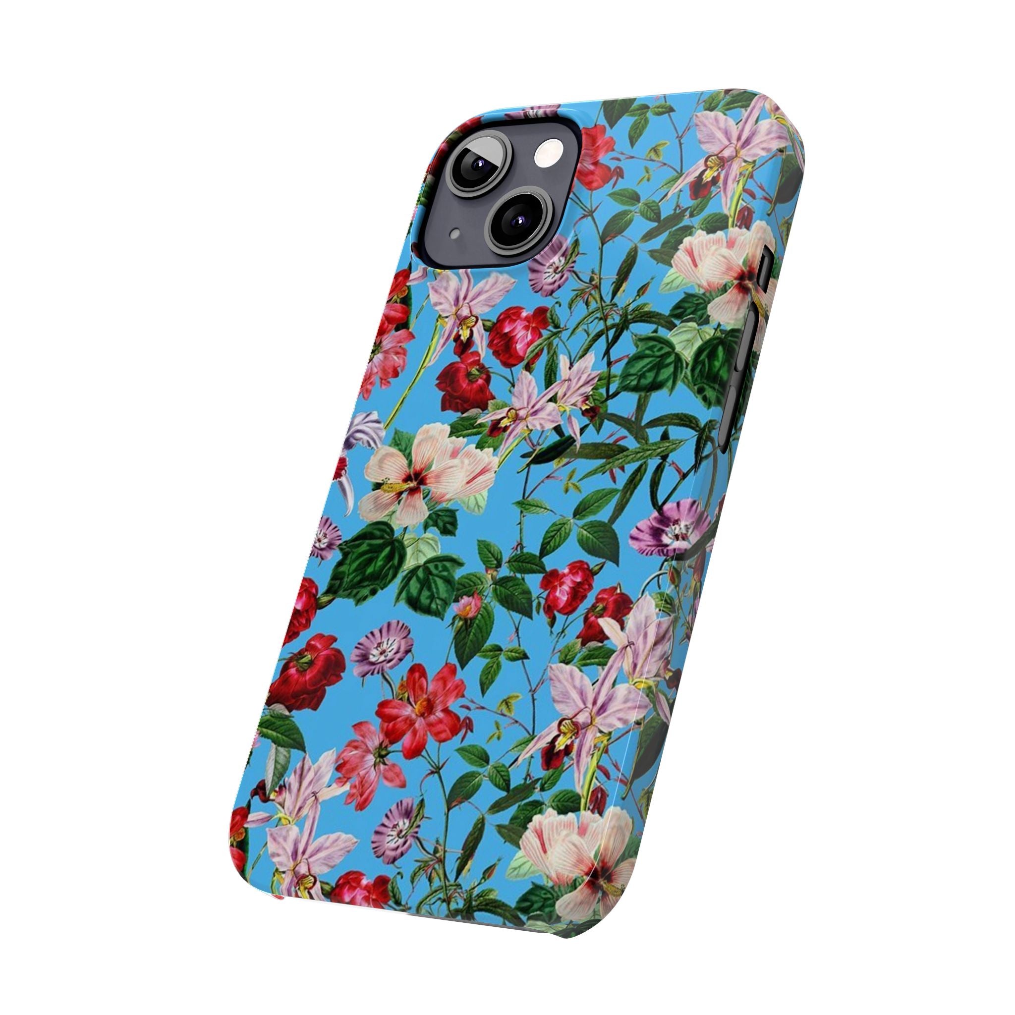Vintage Floral Pattern on Sky Blue Case