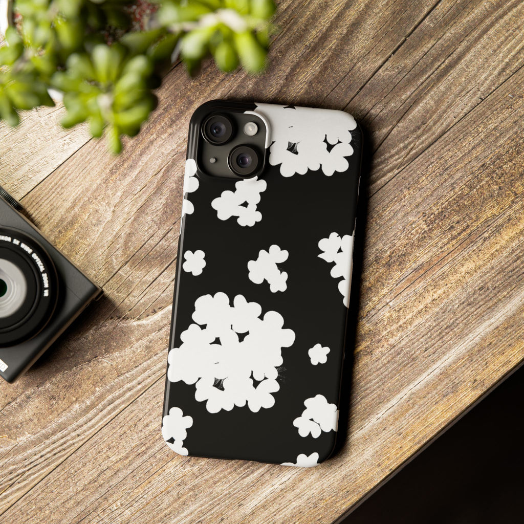 Black & White Abstract Flower Pattern Case