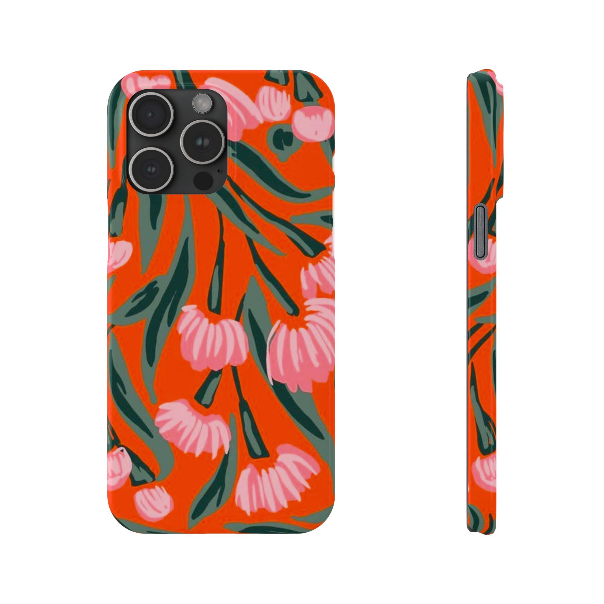Pink Petal on Orange Background