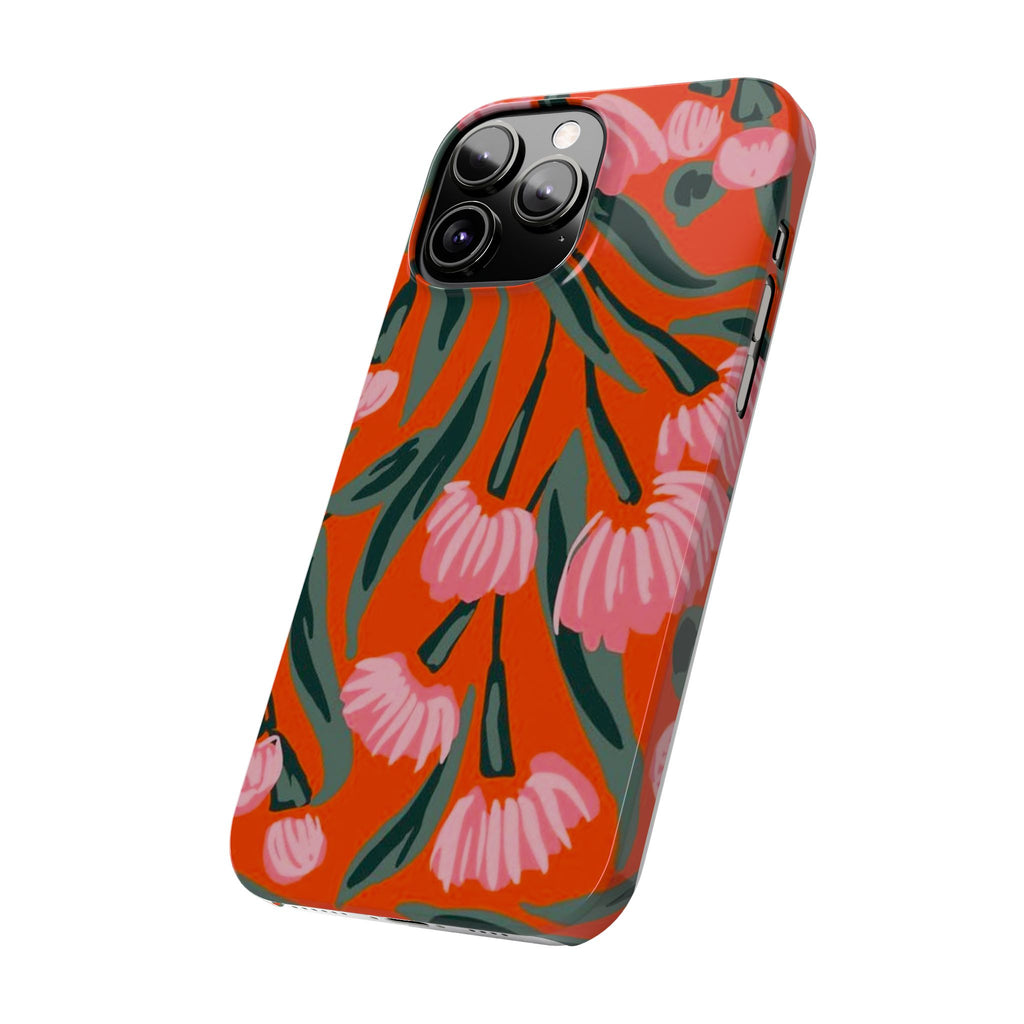 Pink Petal on Orange Background