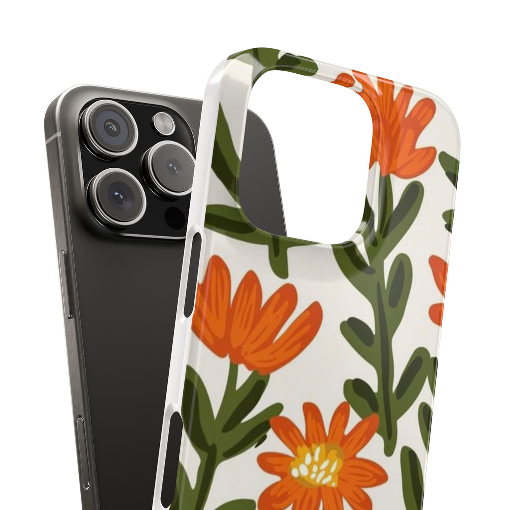 Orange Floral Botanical Pattern Case