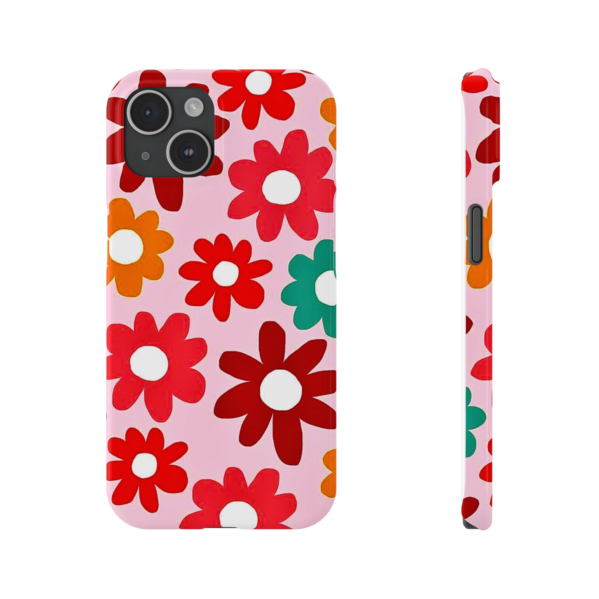 Retro Floral Case — Pink Daisy Pattern