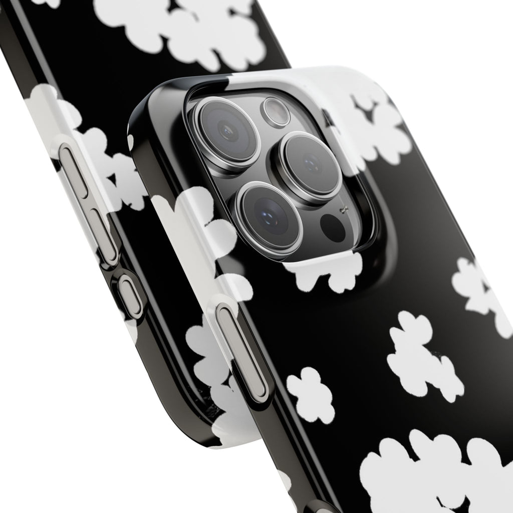 Black & White Abstract Flower Pattern Case