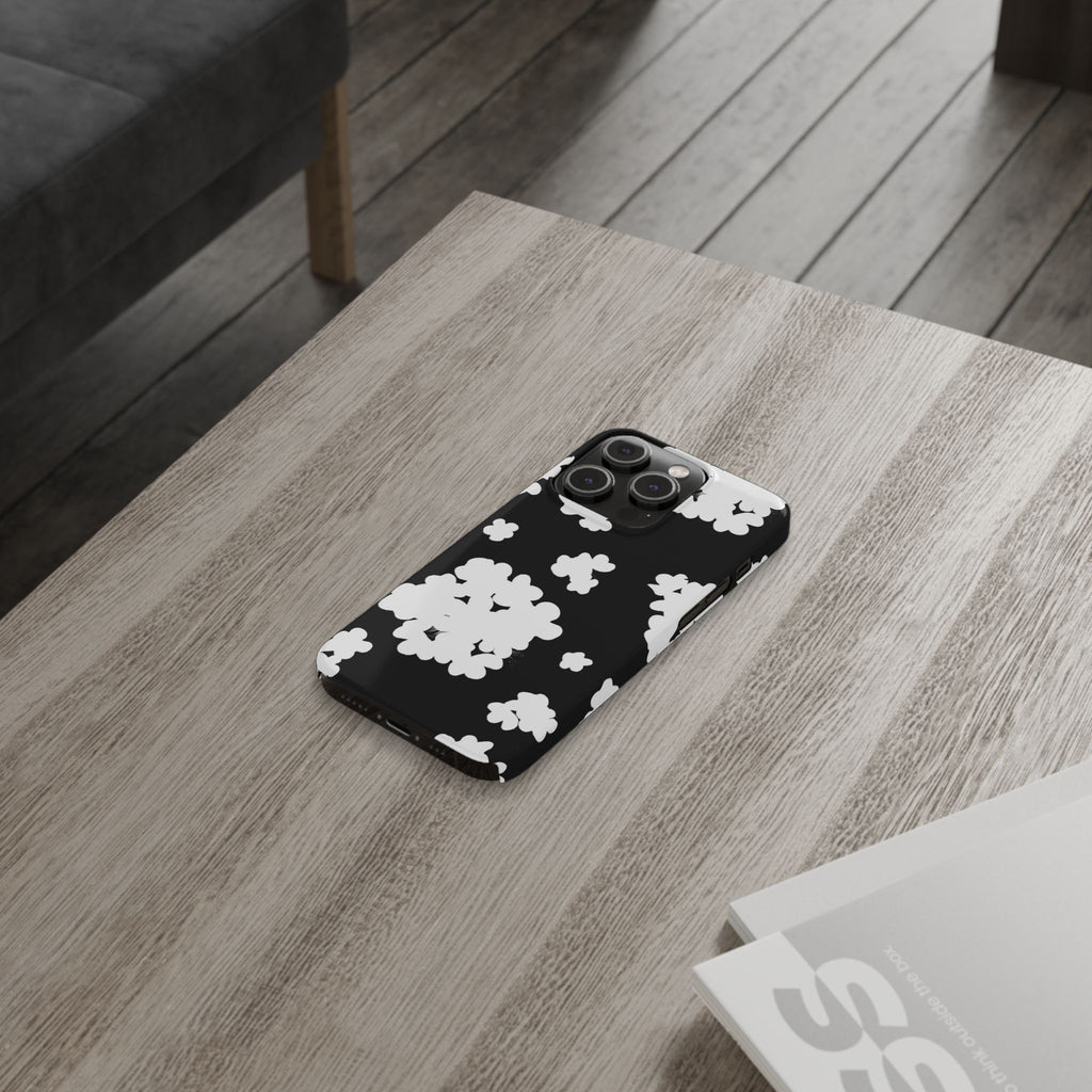 Black & White Abstract Flower Pattern Case