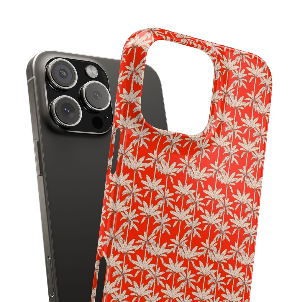 Red Tropical Palm Pattern Case