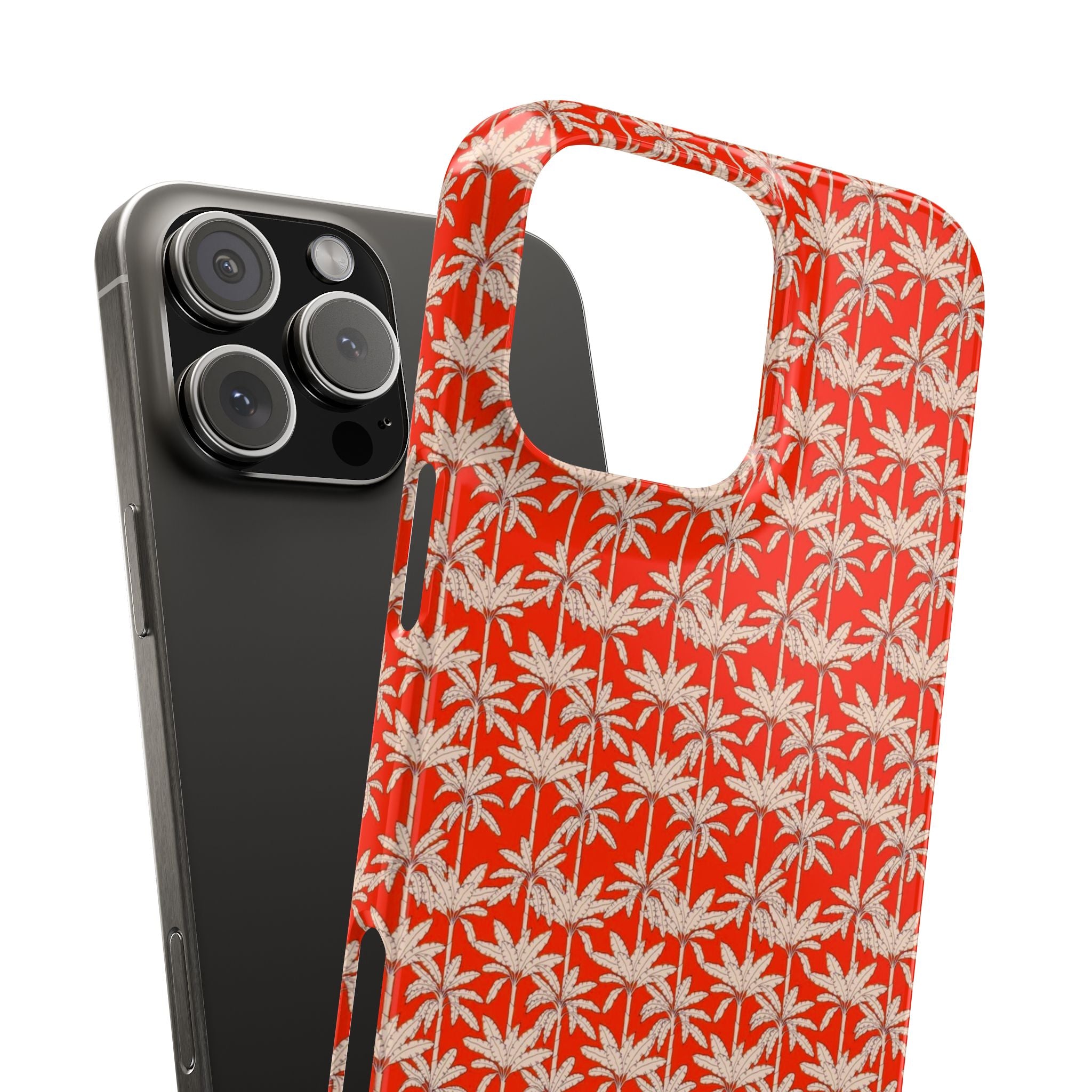 Red Tropical Palm Pattern Case