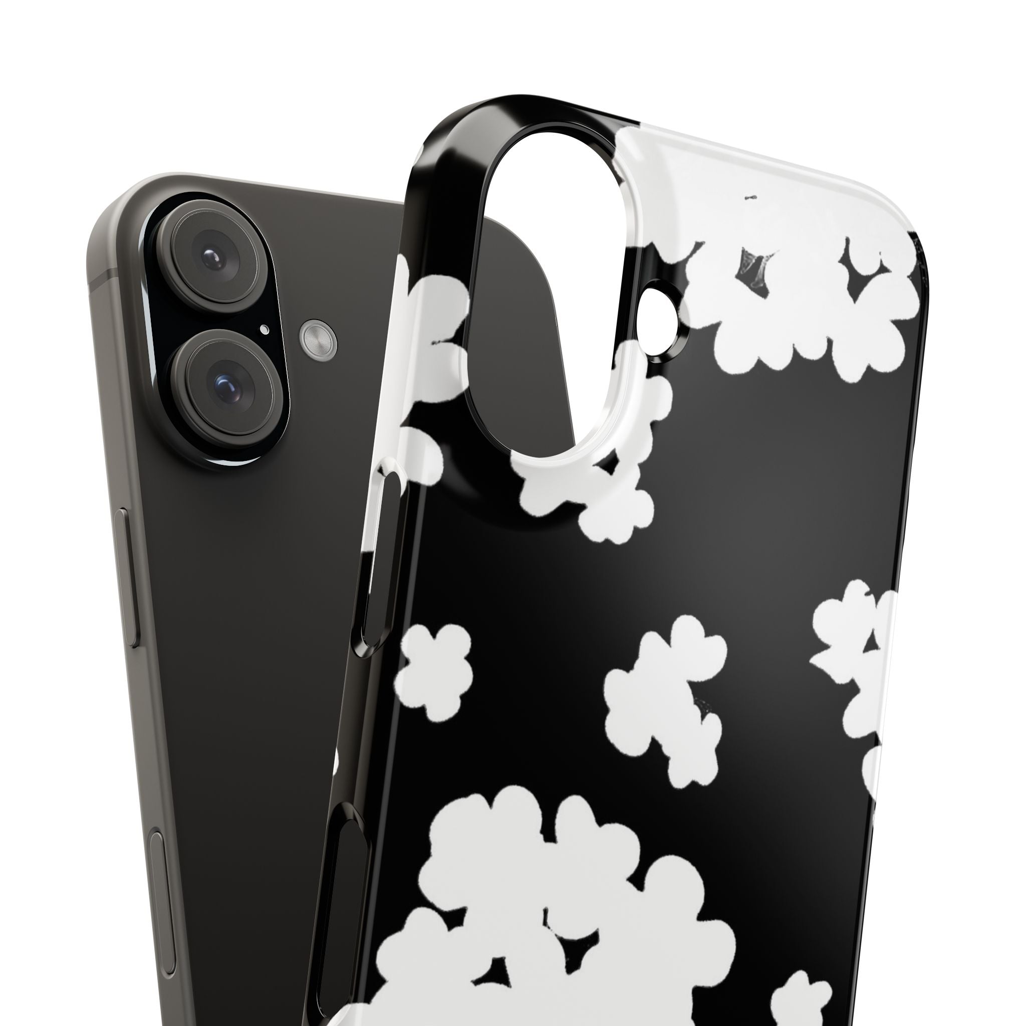 Black & White Abstract Flower Pattern Case