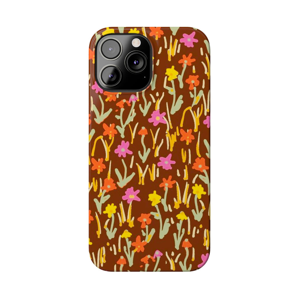 Brown Retro Floral Cover