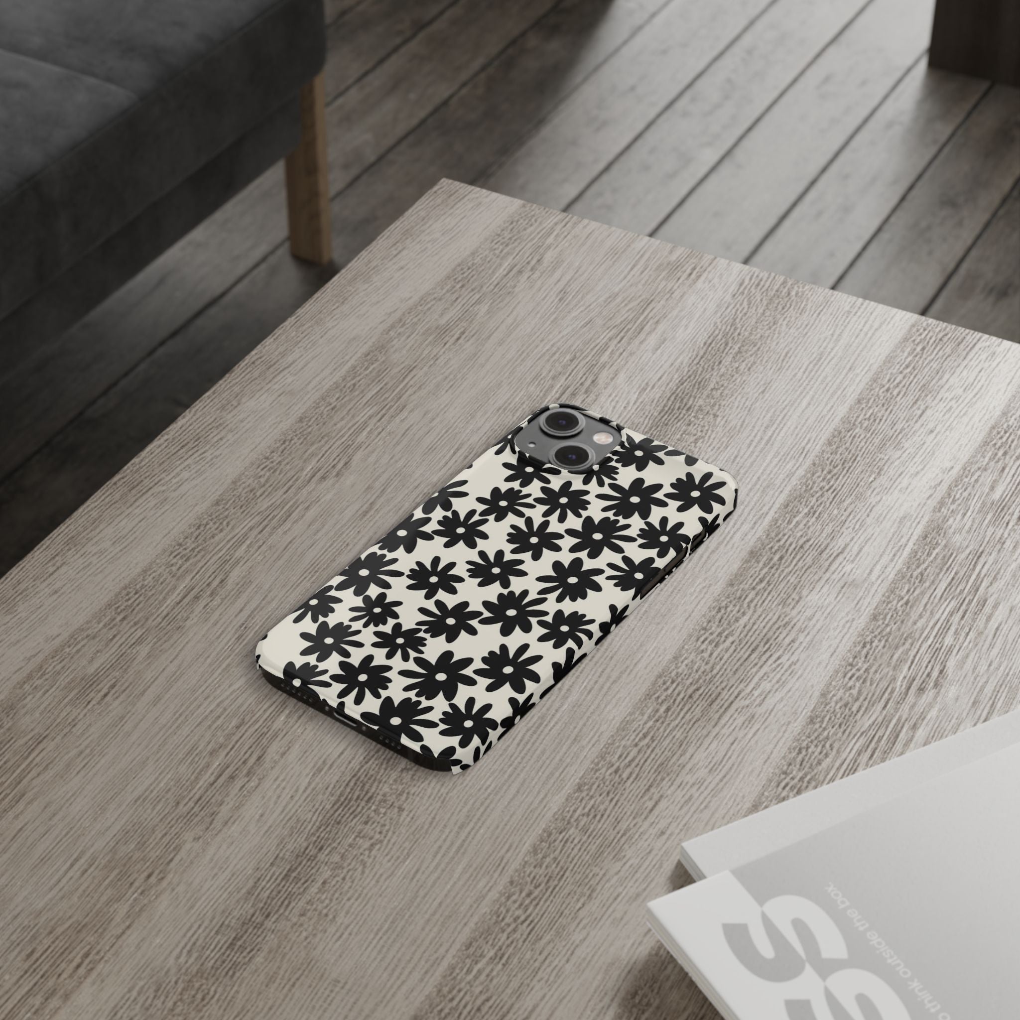 Black Daisy Phone Case