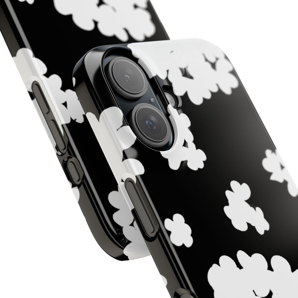 Black & White Abstract Flower Pattern Case