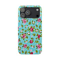 Vintage Pink Roses on Aqua Case