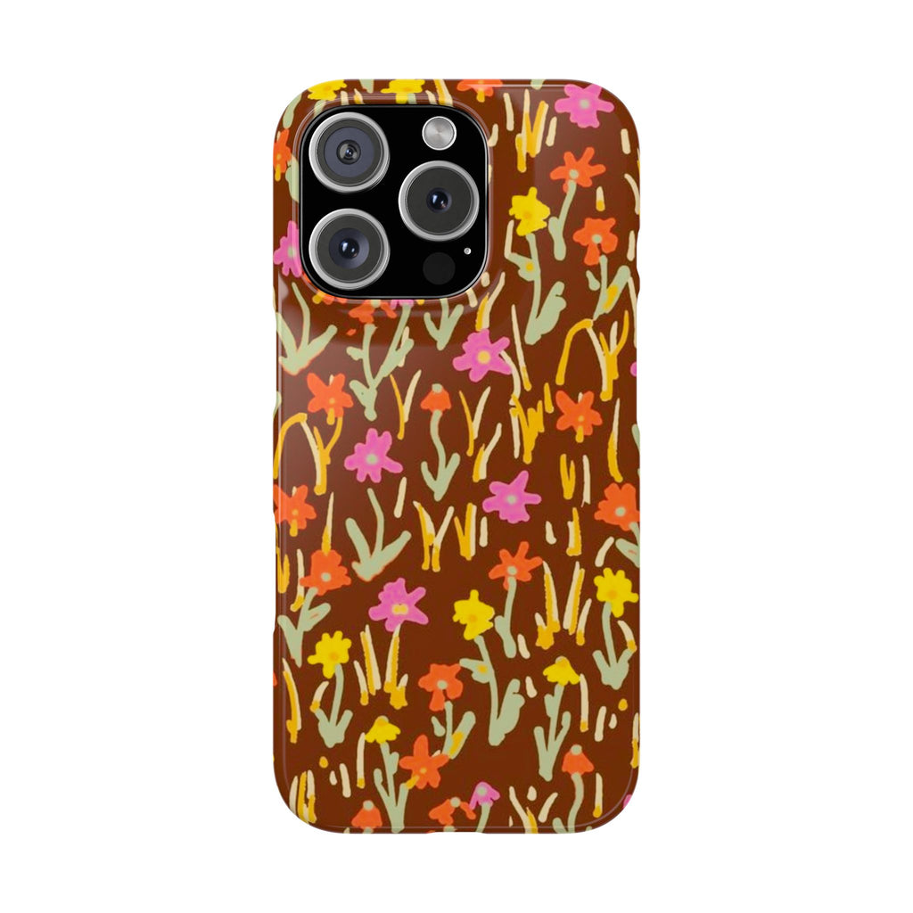 Brown Retro Floral Cover