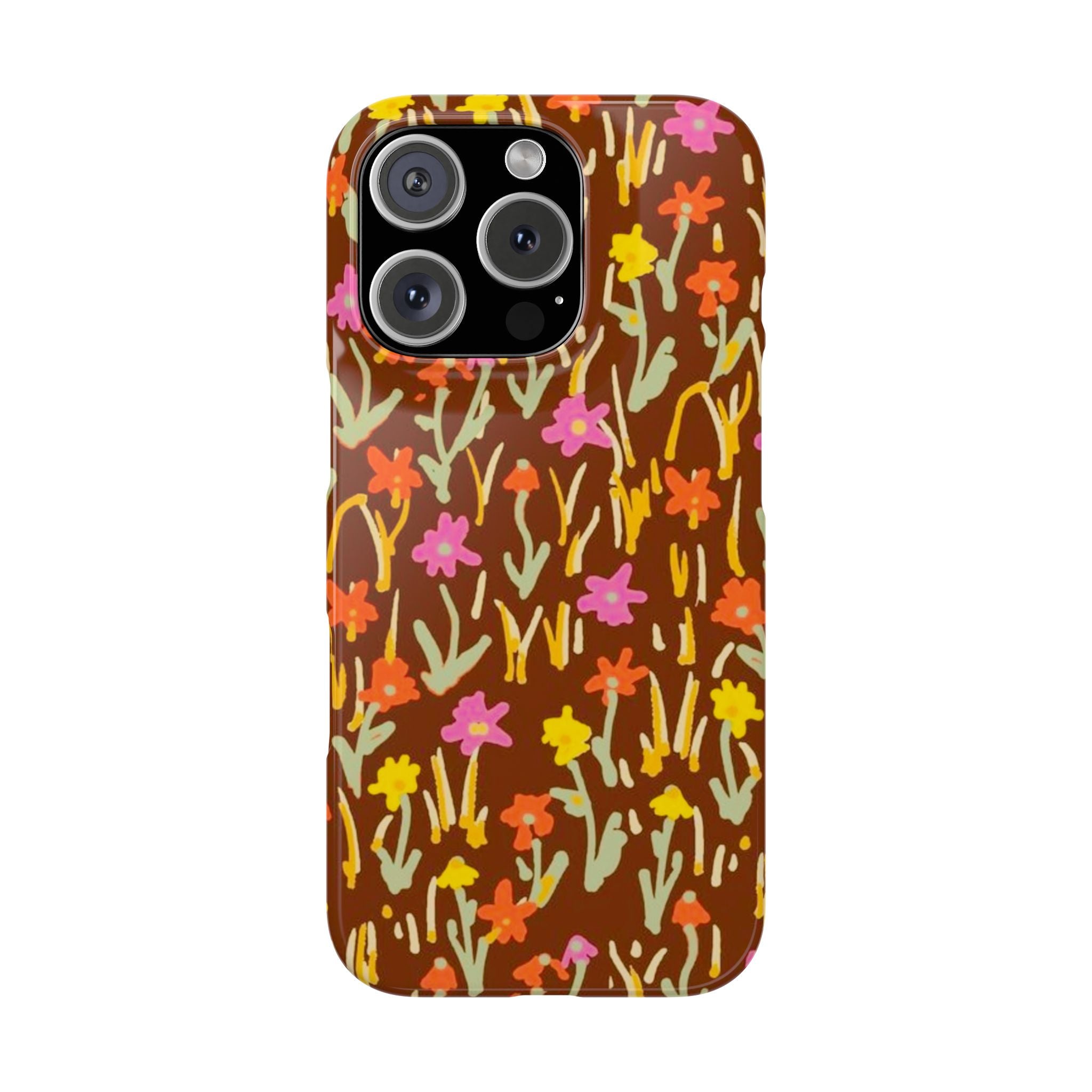 Brown Retro Floral Cover