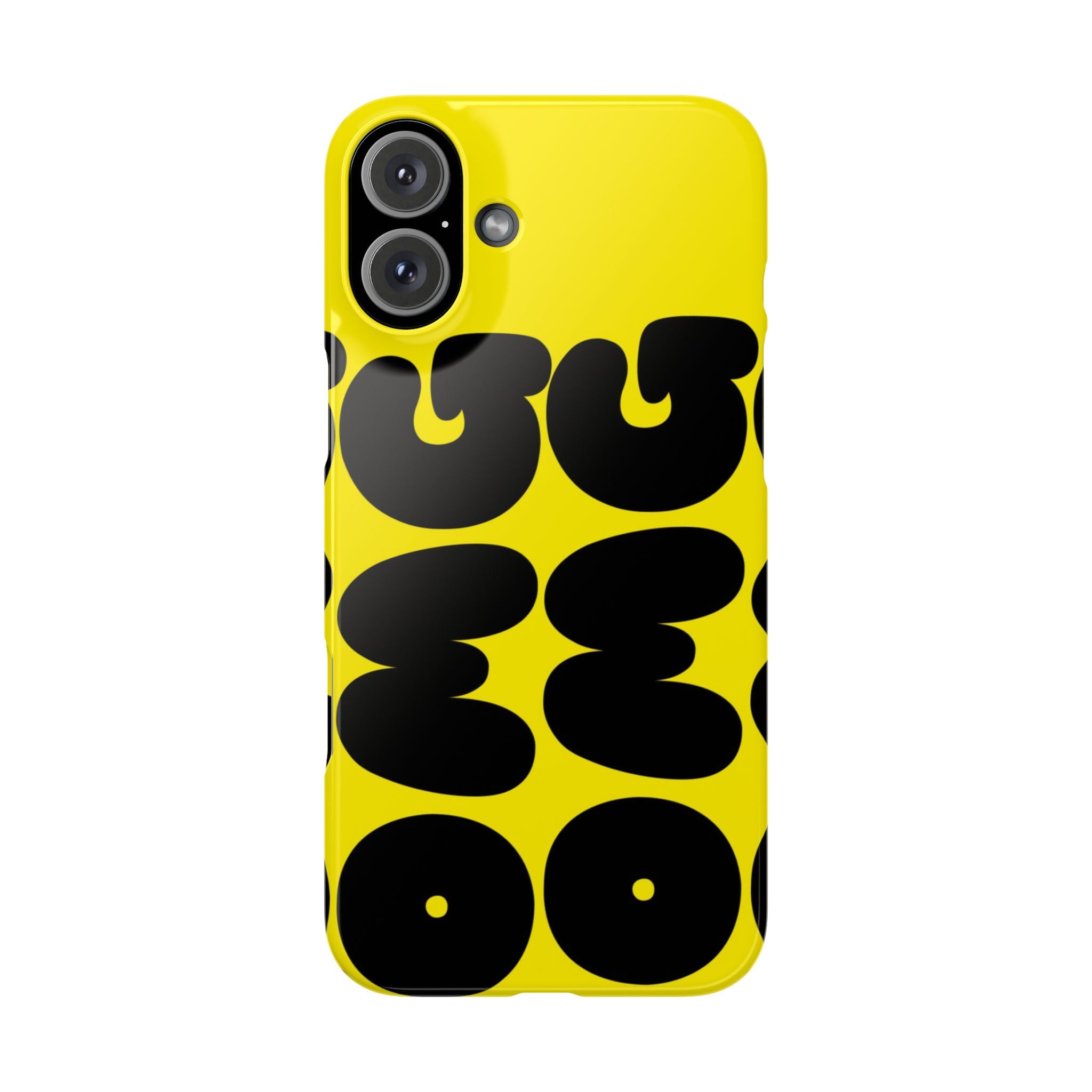 Yellow Retro Bubble Pattern Slim Phone Case
