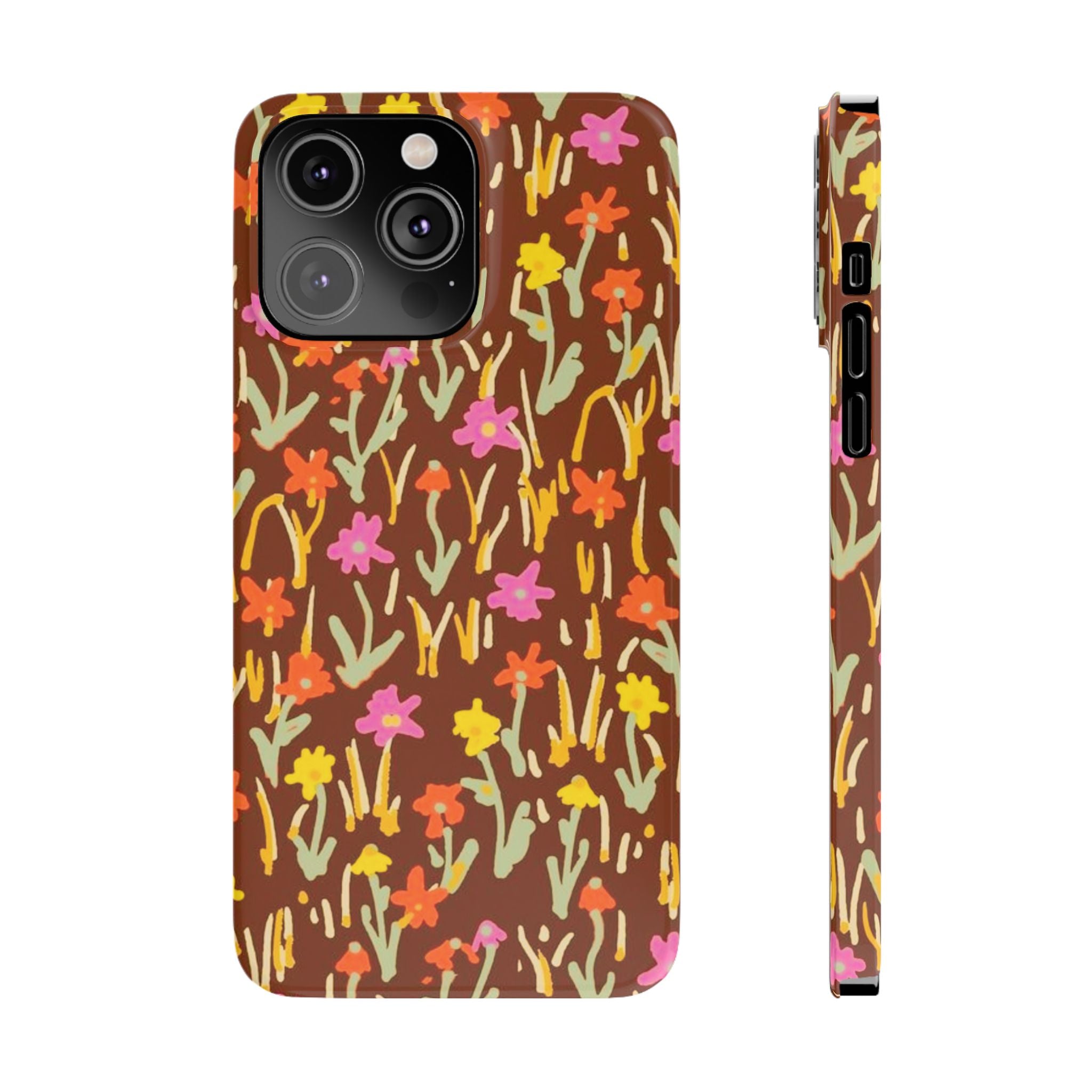 Brown Retro Floral Cover