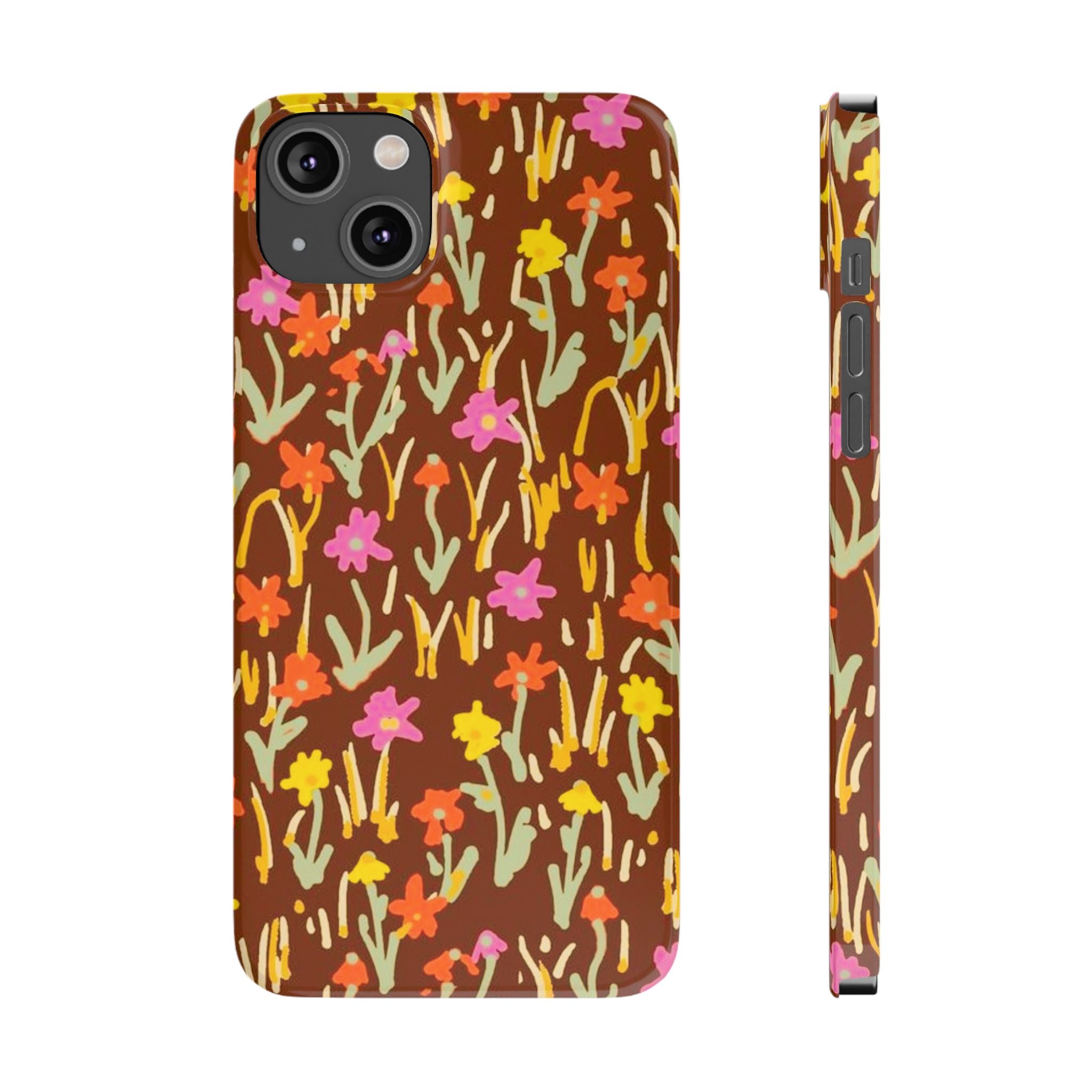 Brown Retro Floral Cover