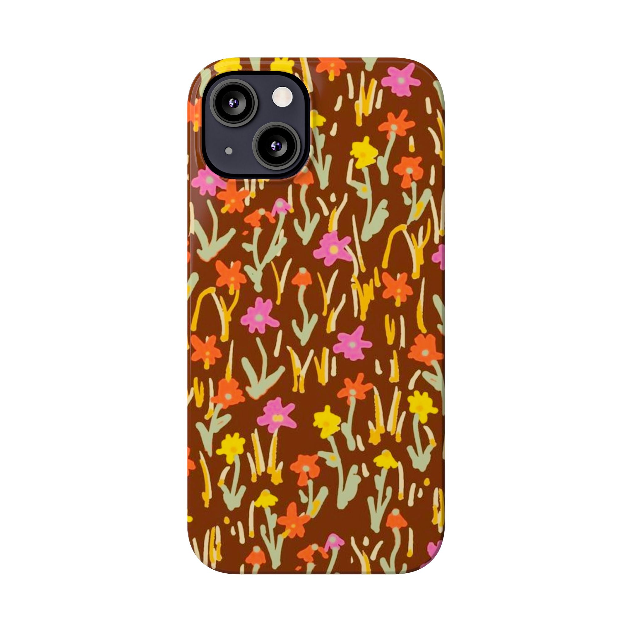 Brown Retro Floral Cover