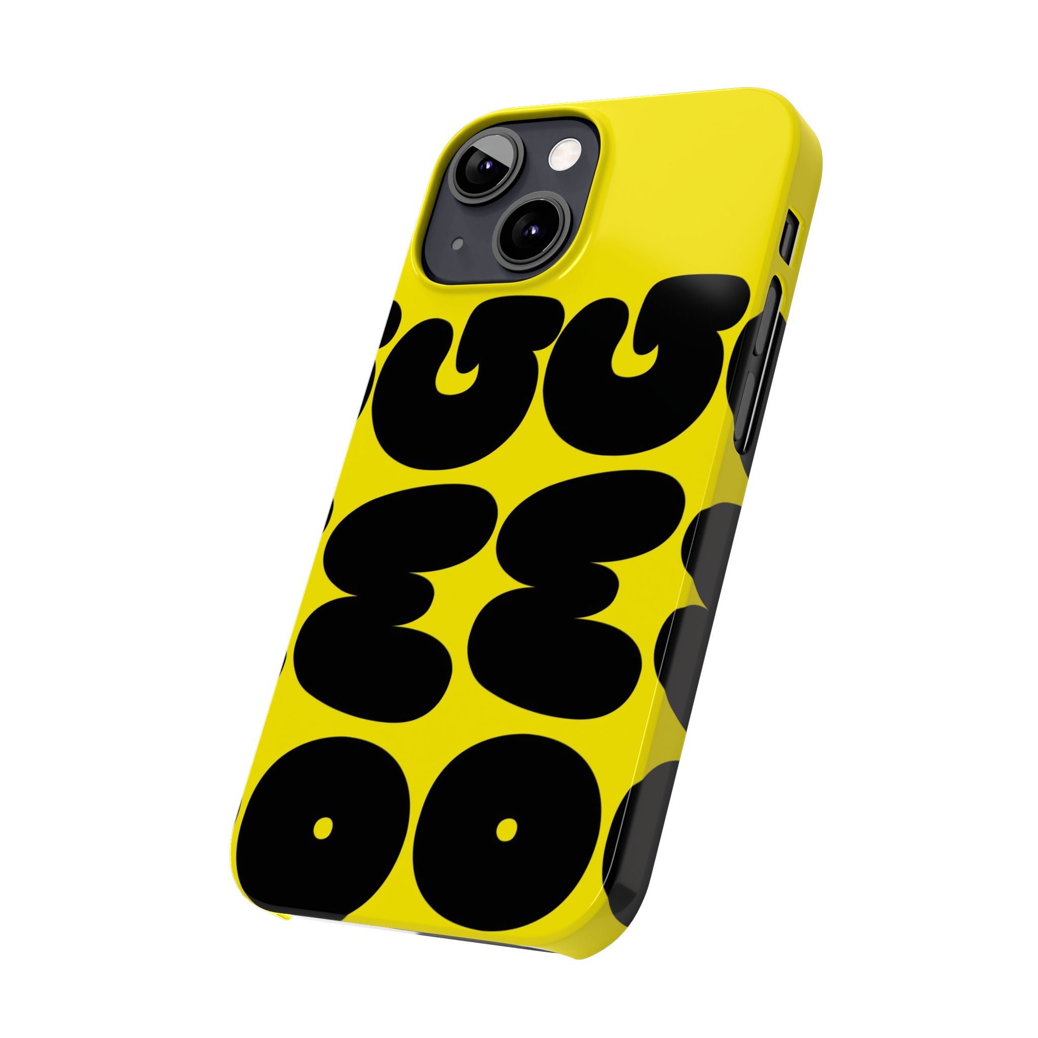 Yellow Retro Bubble Pattern Slim Phone Case