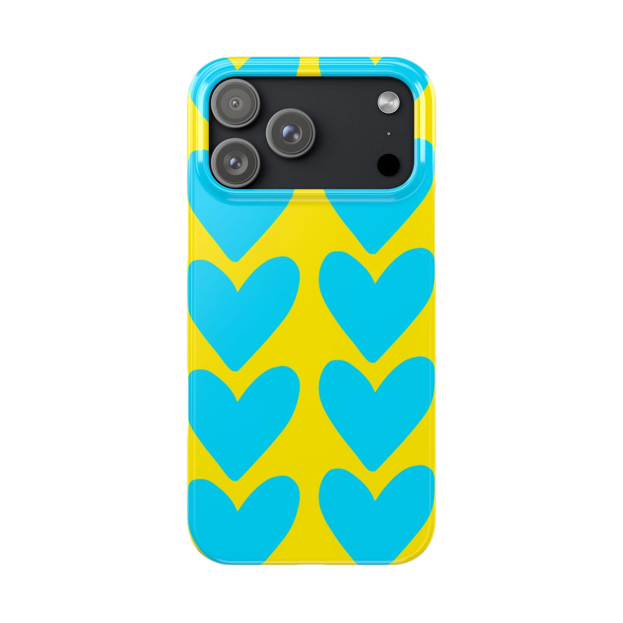 Blue Heart on Yellow Case