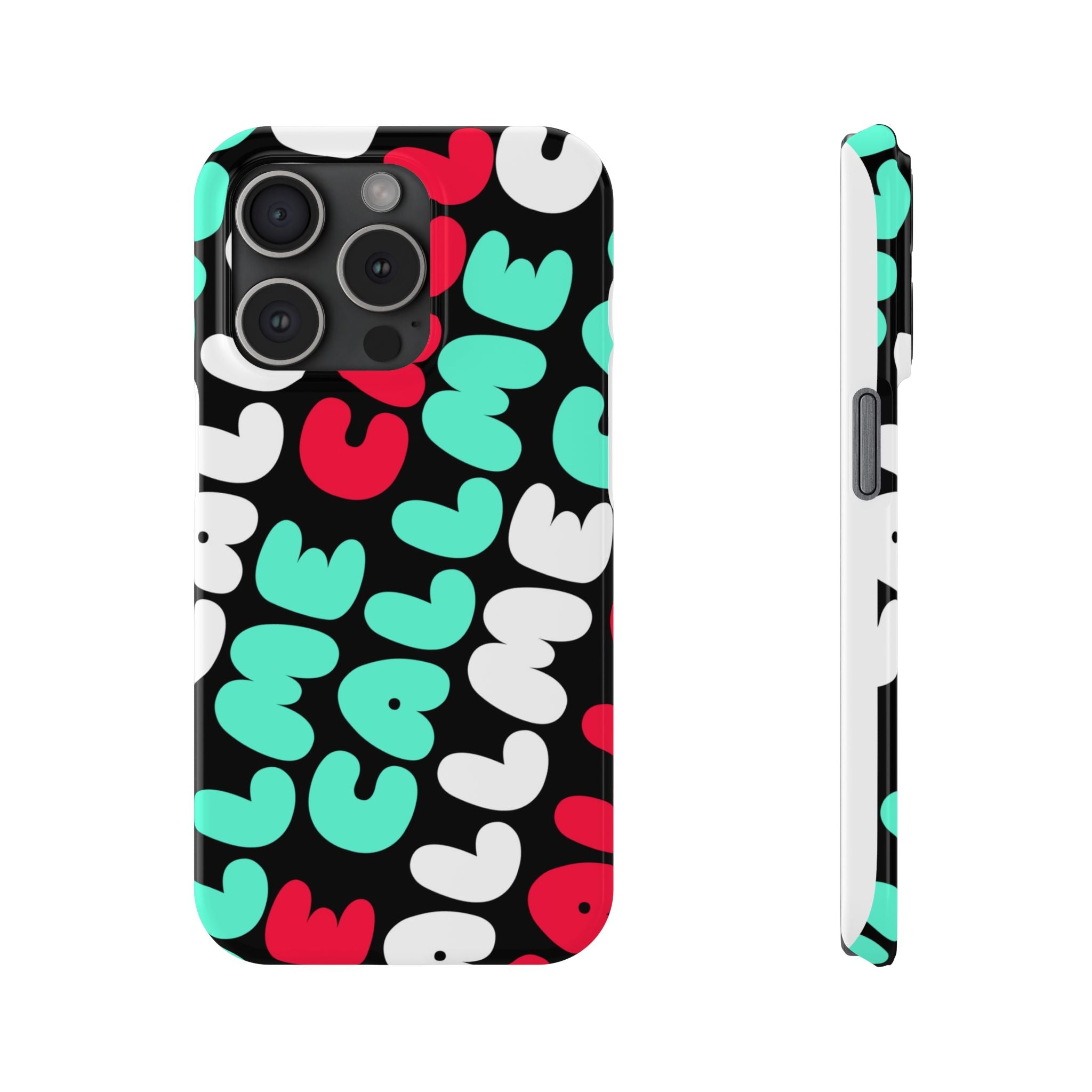 Call Me Turquoise mixed Bold Bubble Text