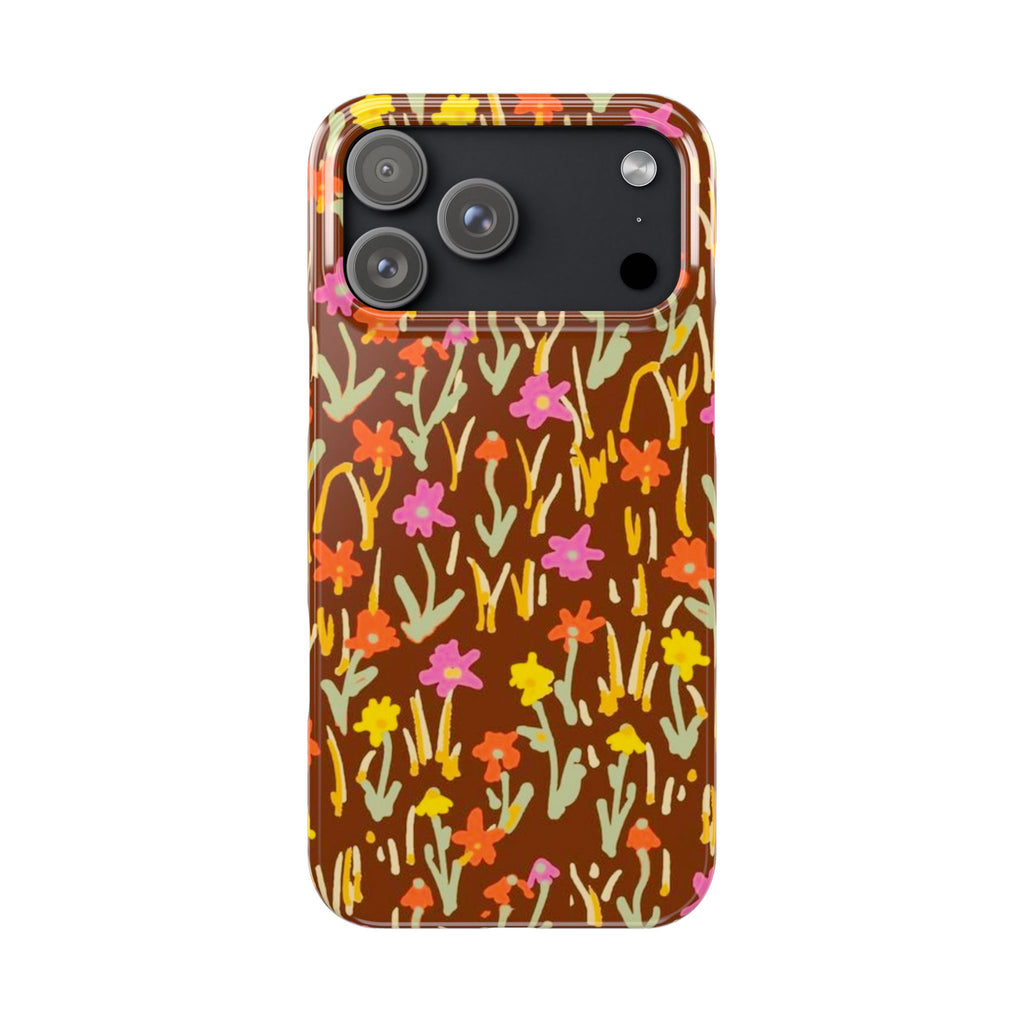 Brown Retro Floral Cover