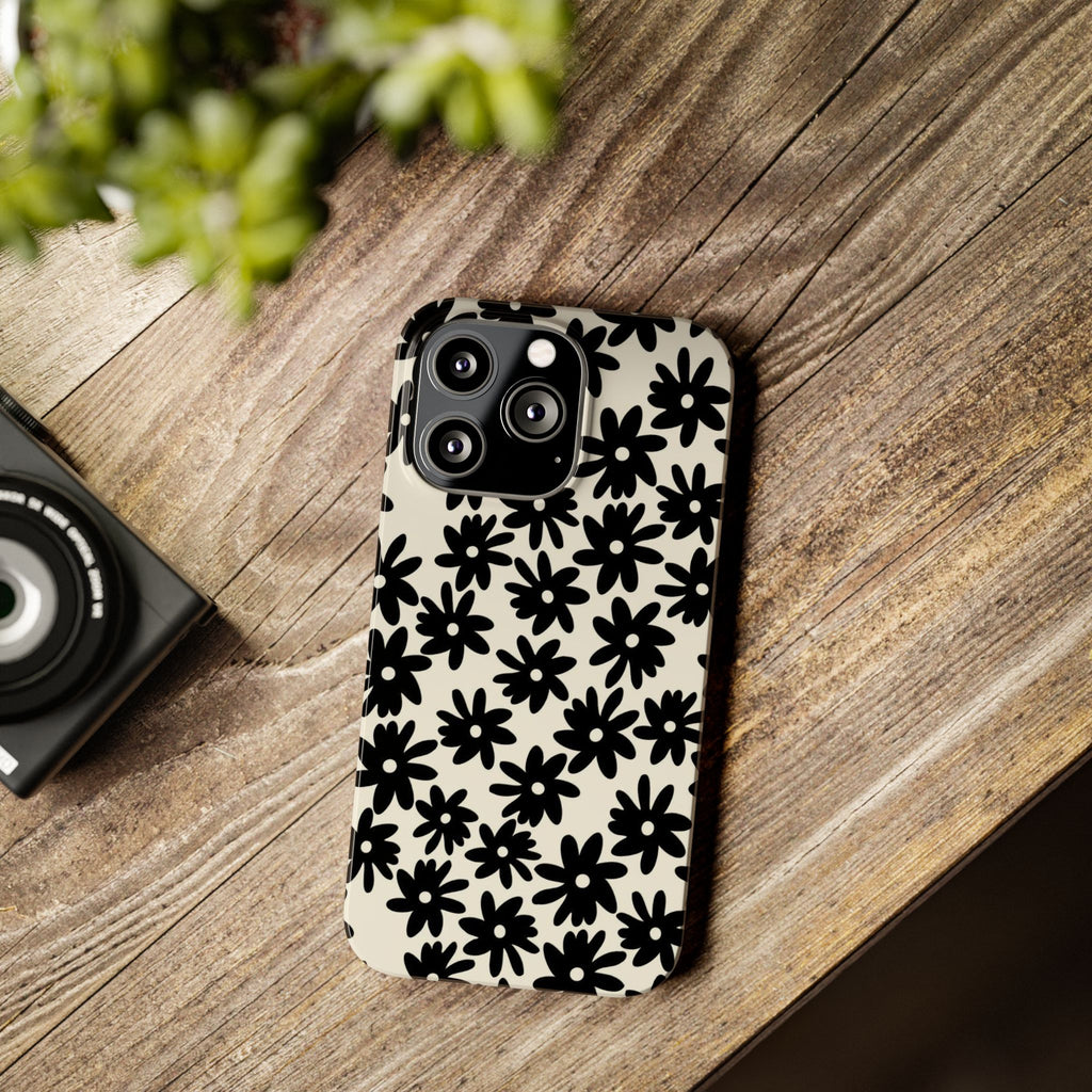 Black Daisy Phone Case