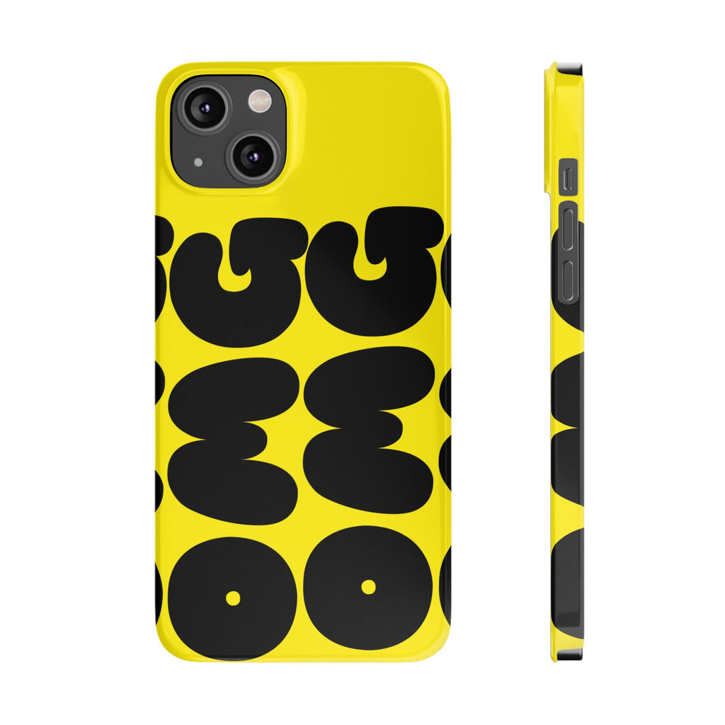 Yellow Retro Bubble Pattern Slim Phone Case