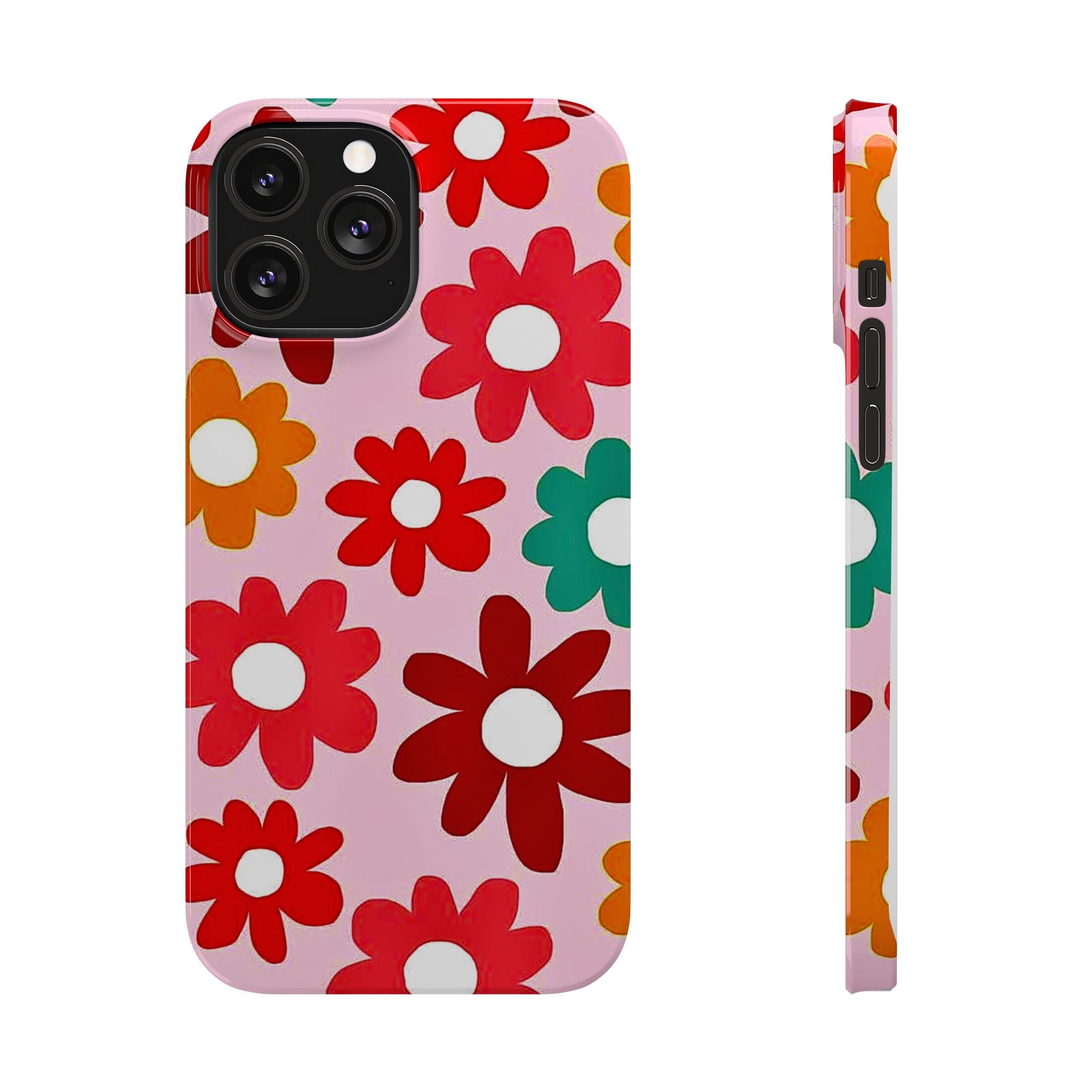 Retro Floral Case — Pink Daisy Pattern
