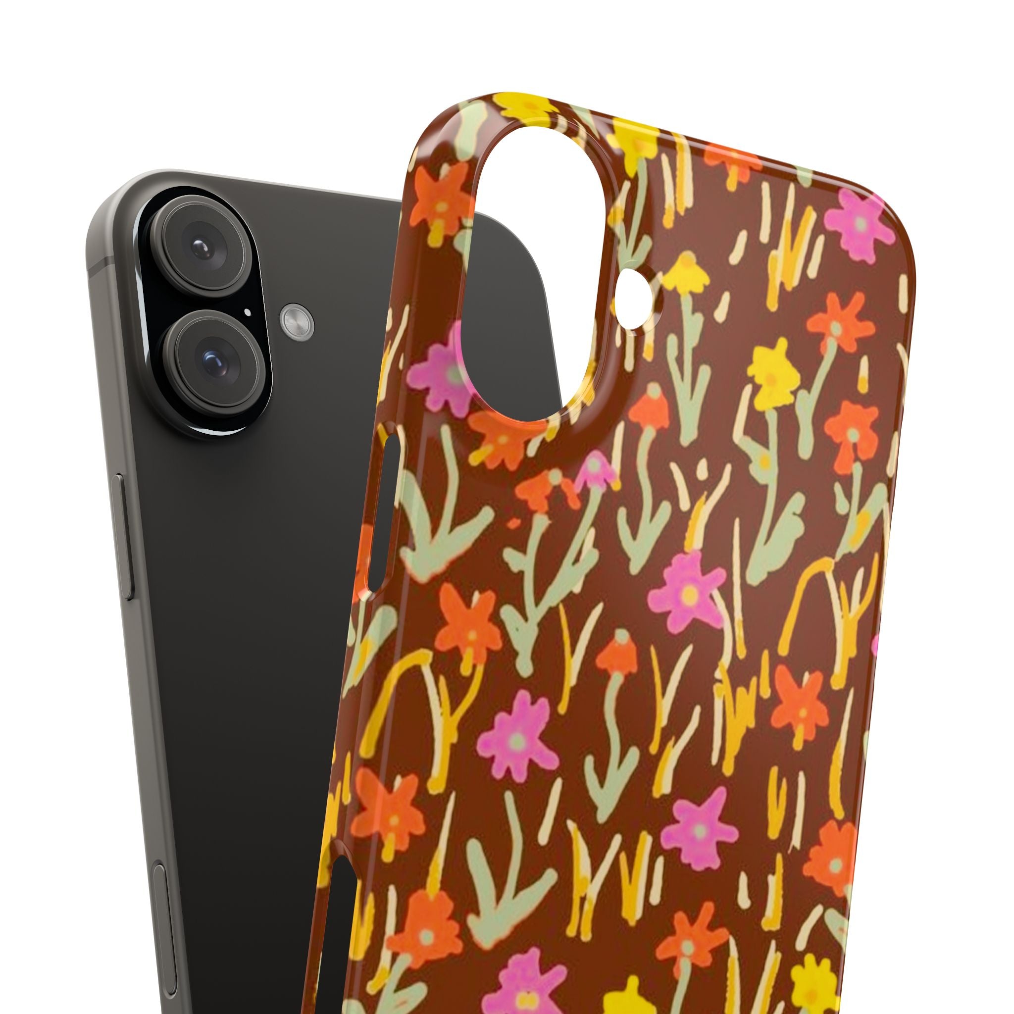 Brown Retro Floral Cover