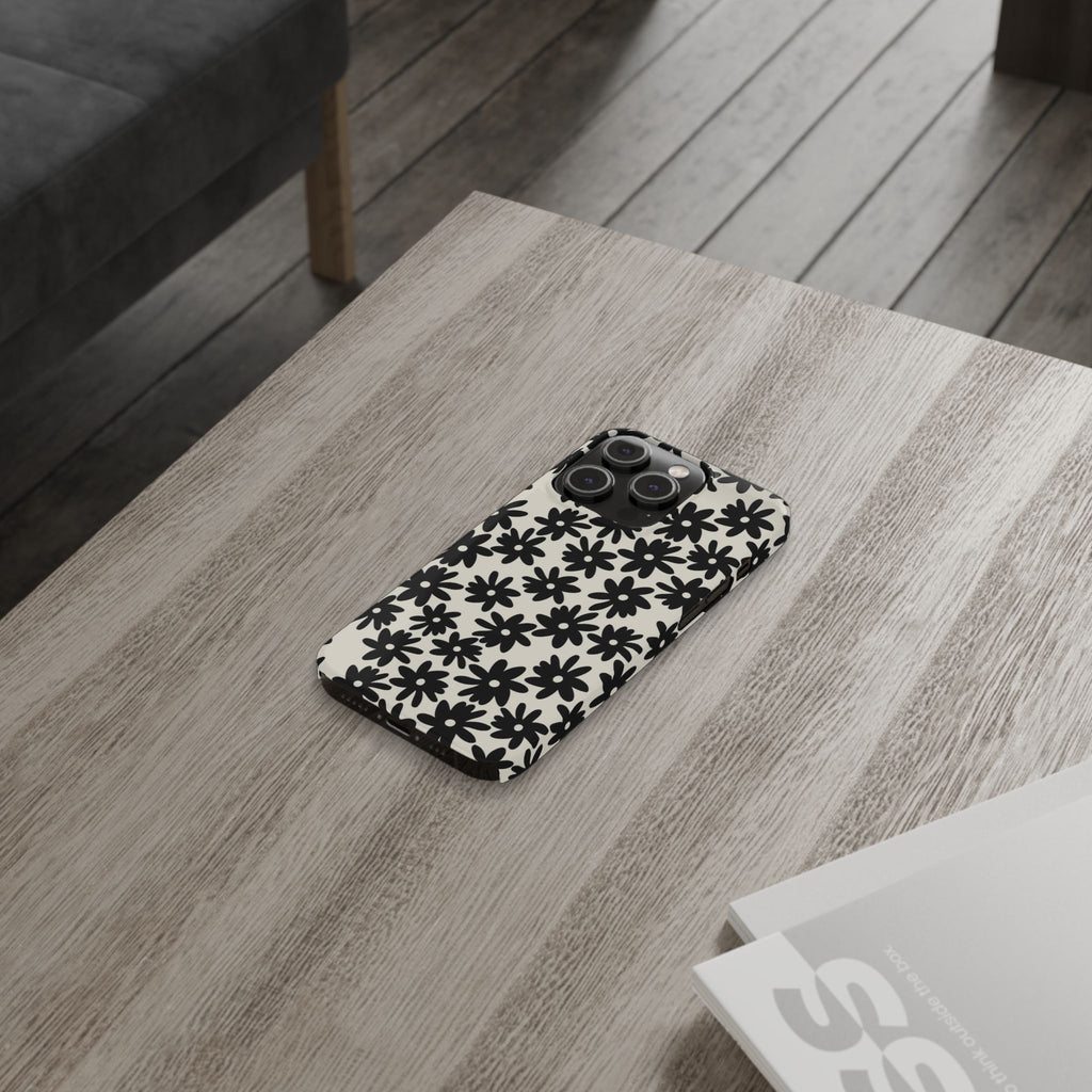 Black Daisy Phone Case