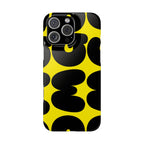 Yellow Retro Bubble Pattern Slim Phone Case