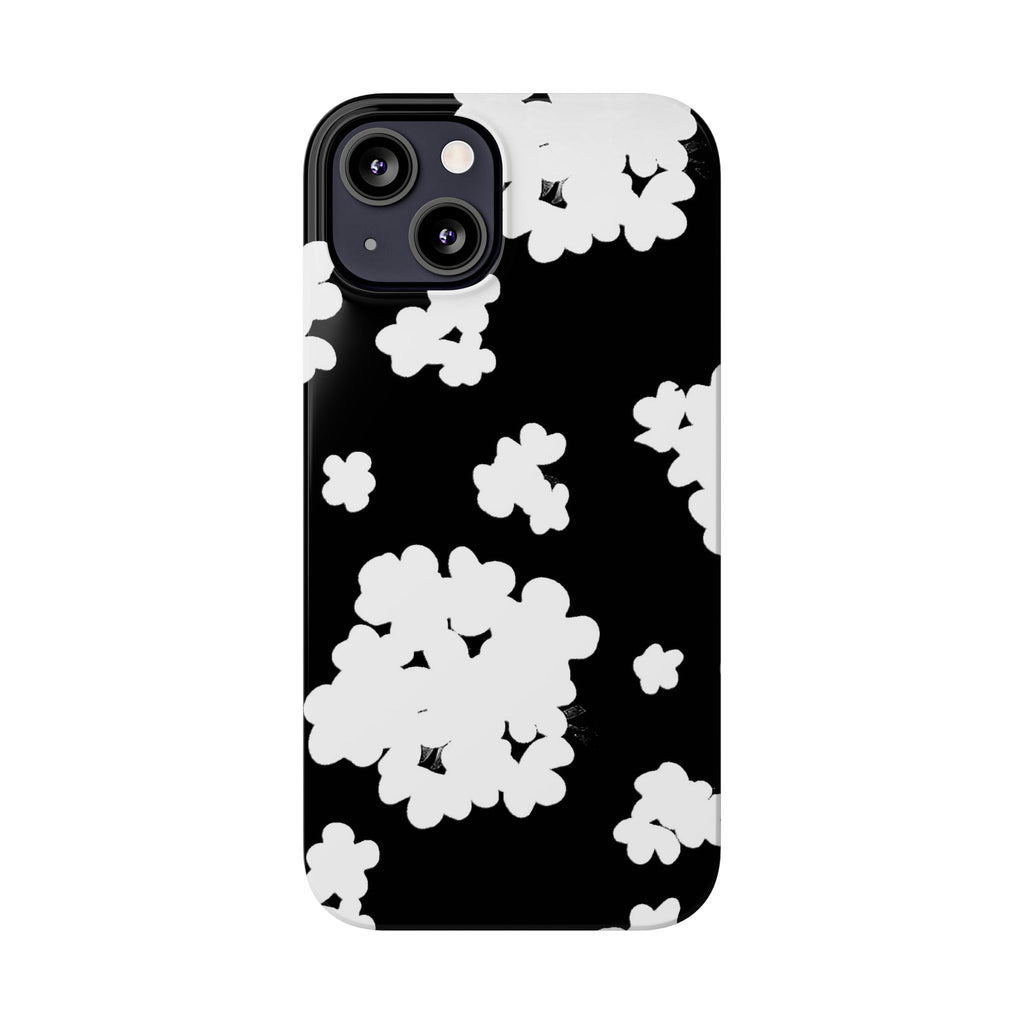 Black & White Abstract Flower Pattern Case