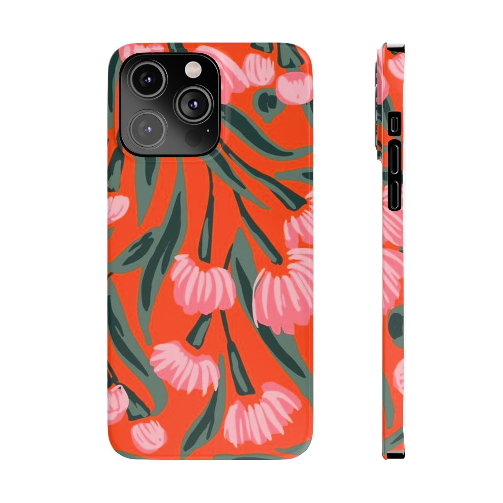 Pink Petal on Orange Background