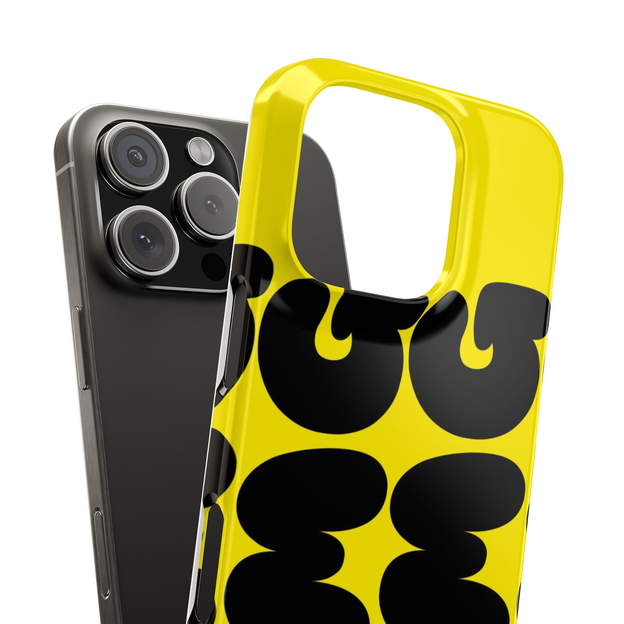 Yellow Retro Bubble Pattern Slim Phone Case