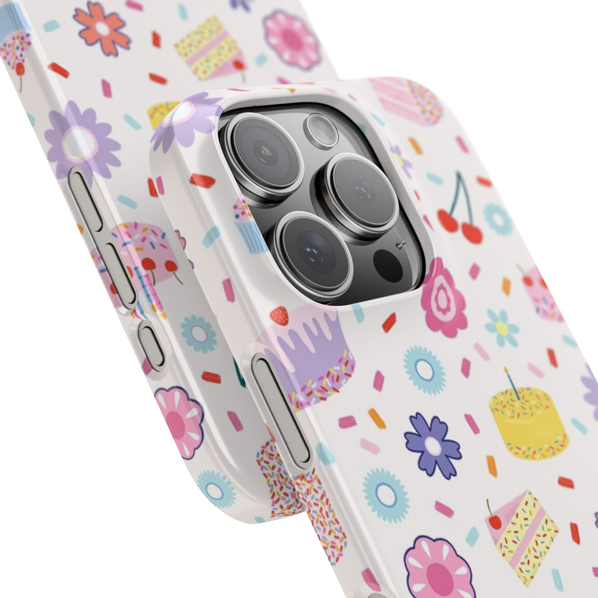 Cute Pastel Birthday Cake & Flowers Pattern