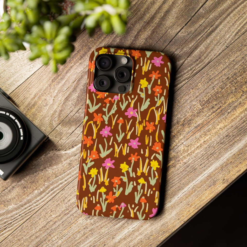 Brown Retro Floral Cover