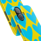 Blue Heart on Yellow Case