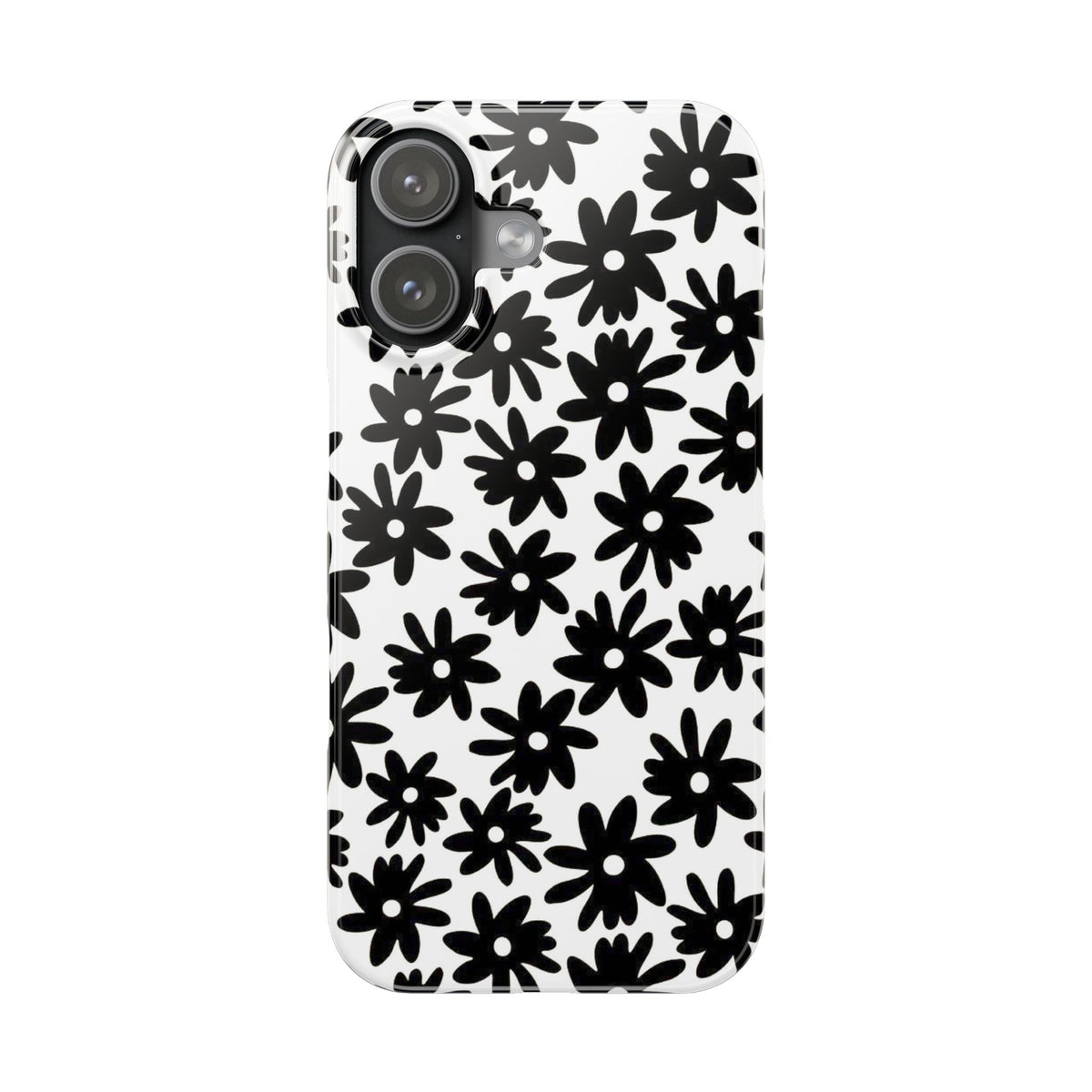 Black Daisy on White Case