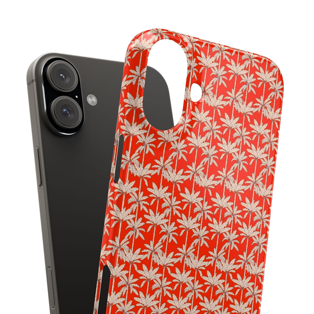 Red Tropical Palm Pattern Case