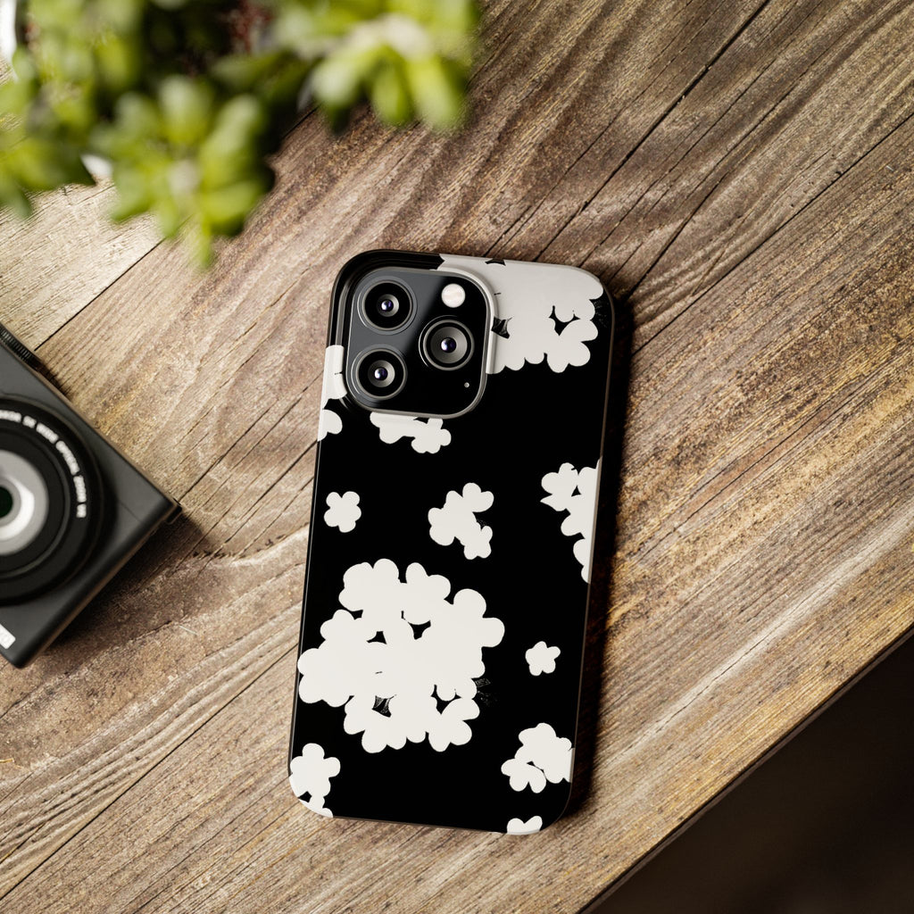 Black & White Abstract Flower Pattern Case