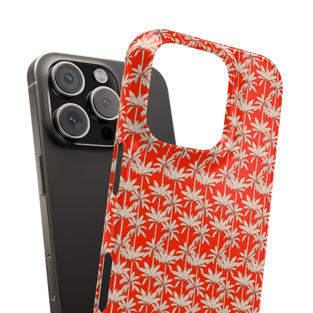 Red Tropical Palm Pattern Case