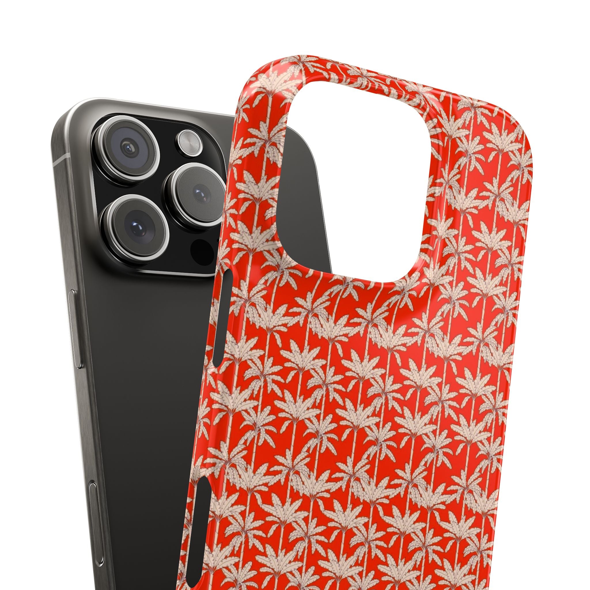 Red Tropical Palm Pattern Case