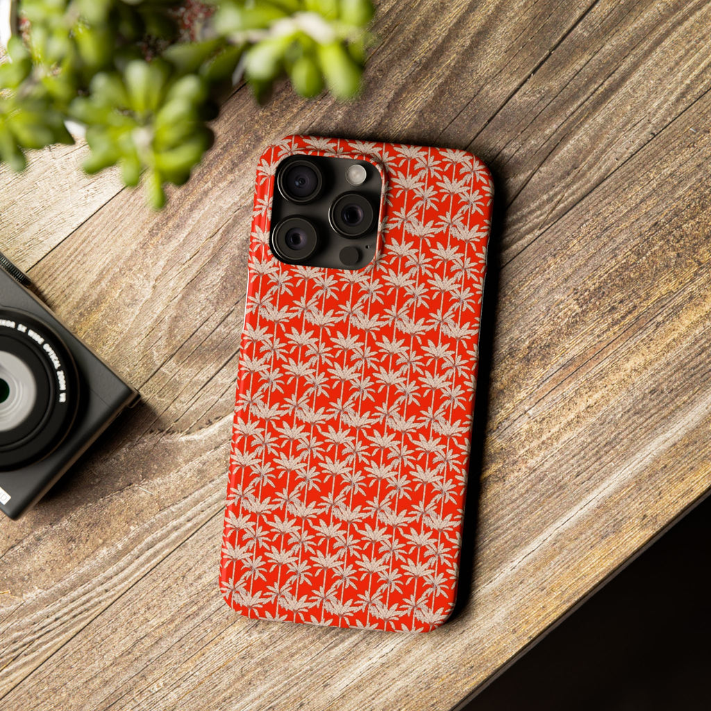 Red Tropical Palm Pattern Case