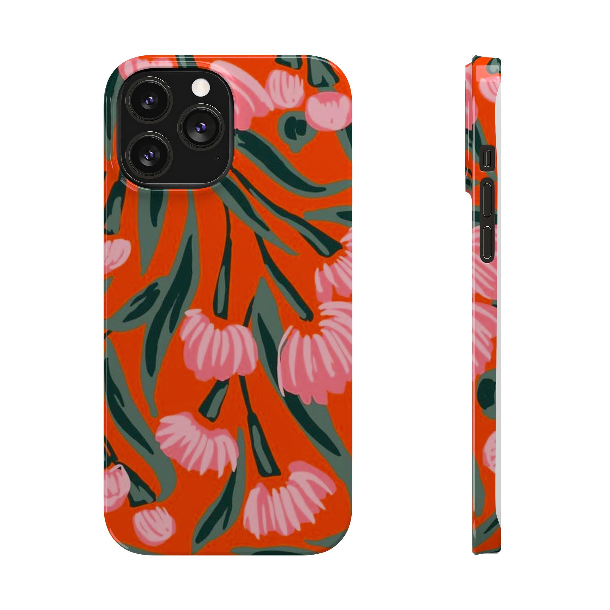 Pink Petal on Orange Background