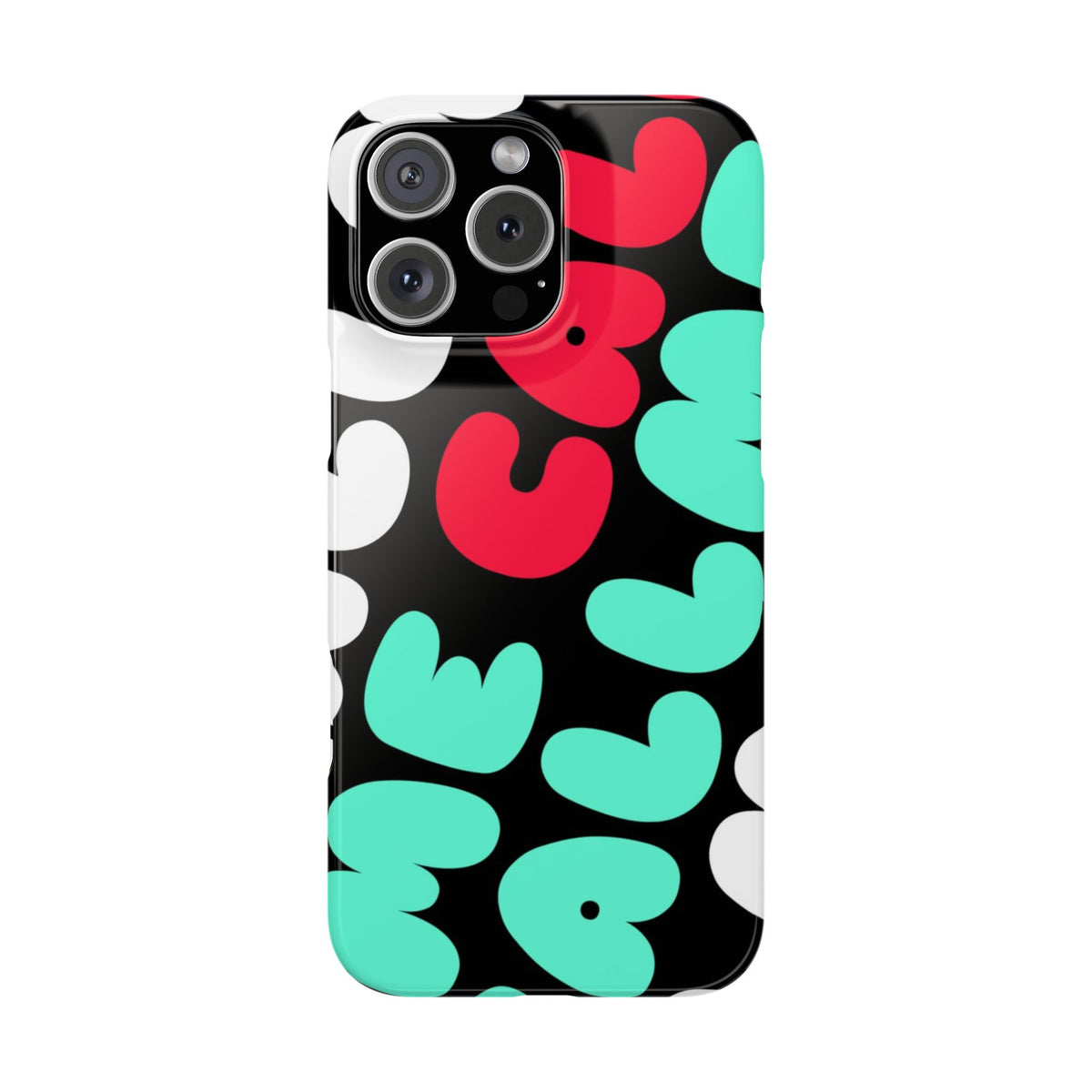 Call Me Turquoise mix Bubble Text Case
