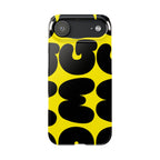 Yellow Retro Bubble Pattern Slim Phone Case