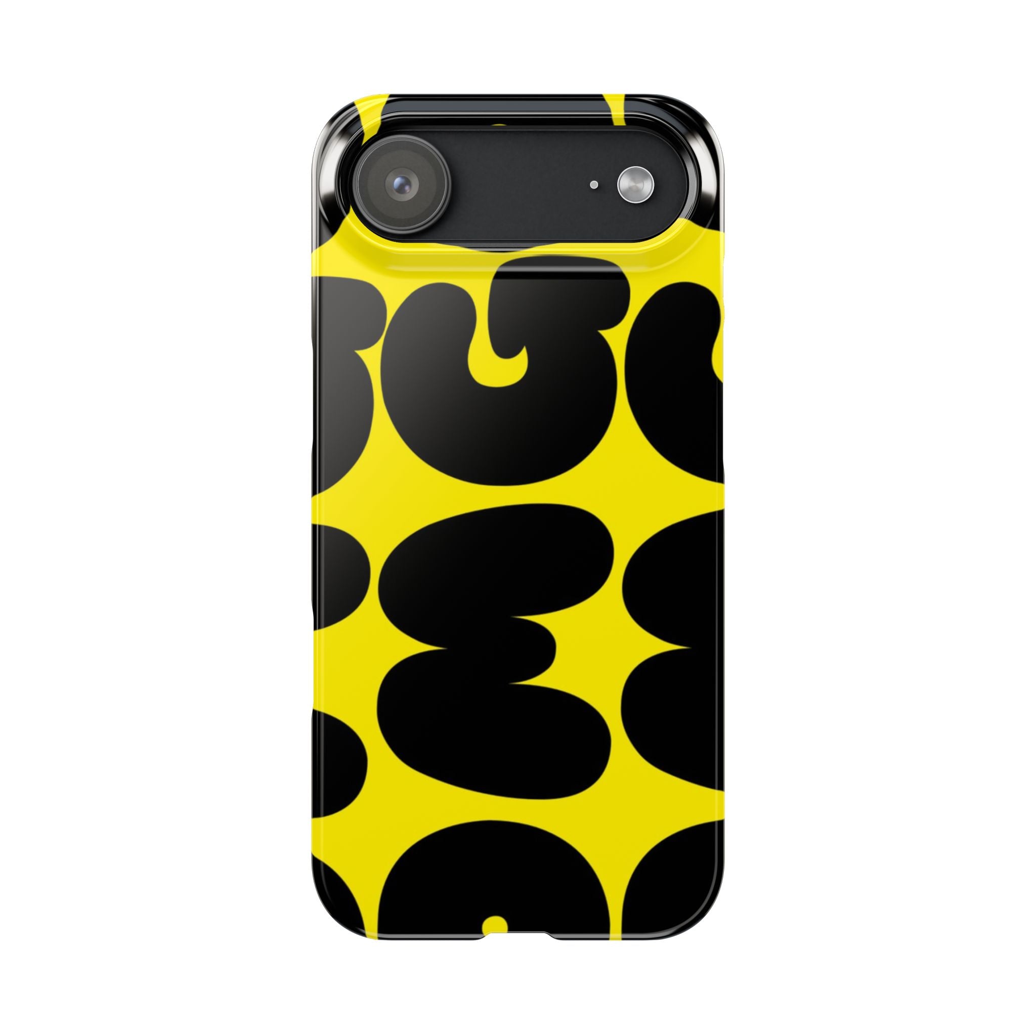 Yellow Retro Bubble Pattern Slim Phone Case