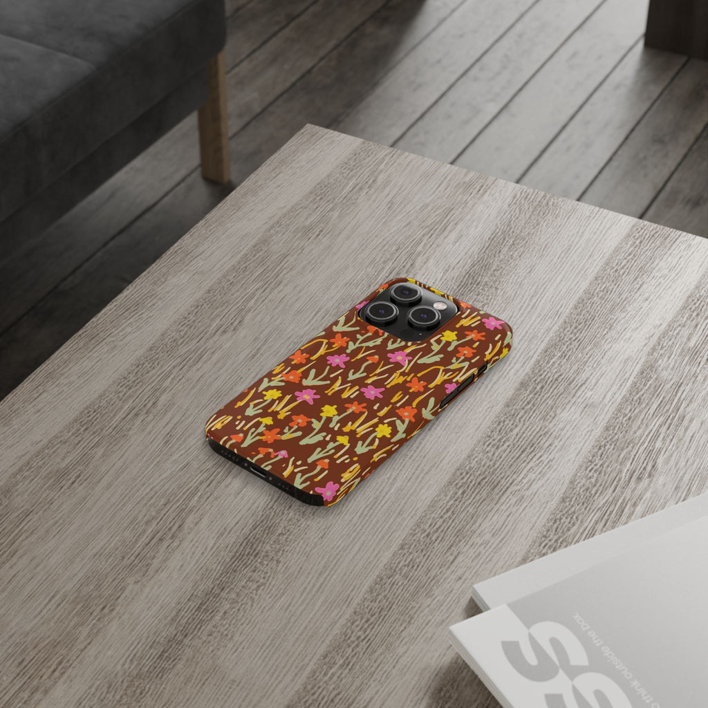 Brown Retro Floral Cover
