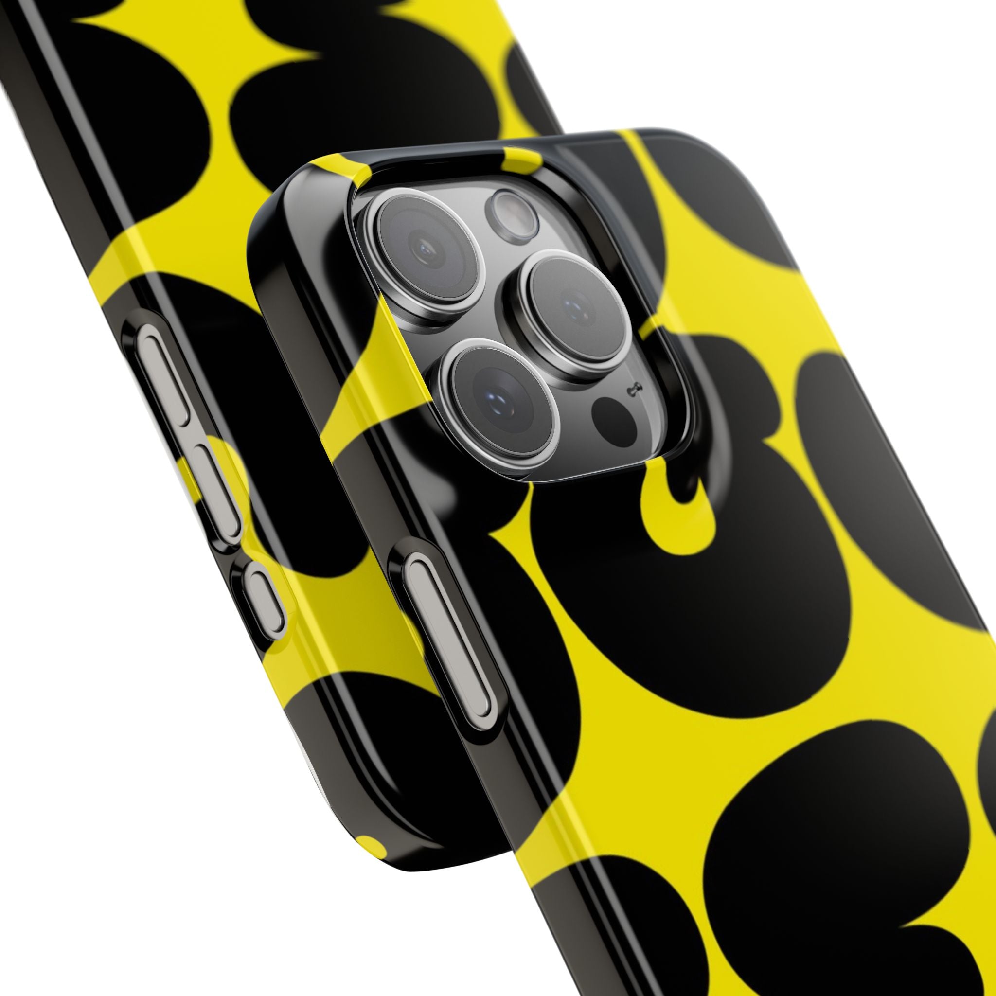 Yellow Retro Bubble Pattern Slim Phone Case
