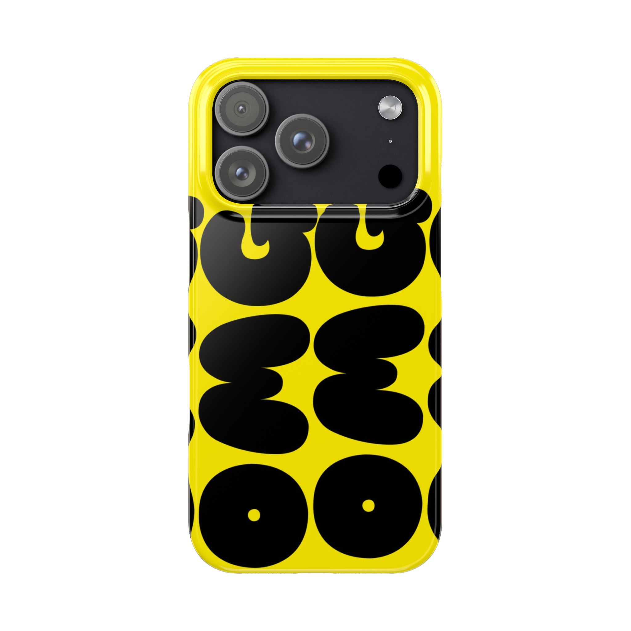 Yellow Retro Bubble Pattern Slim Phone Case